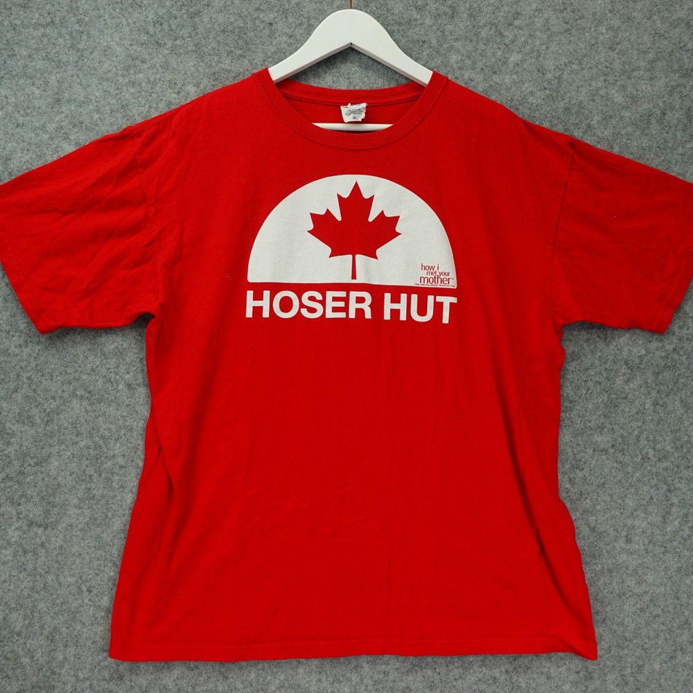 Hoser Hut How I Met Your Mother Shirt L Red Maple Leaf 2011 Fox Promo Tee ANVIL